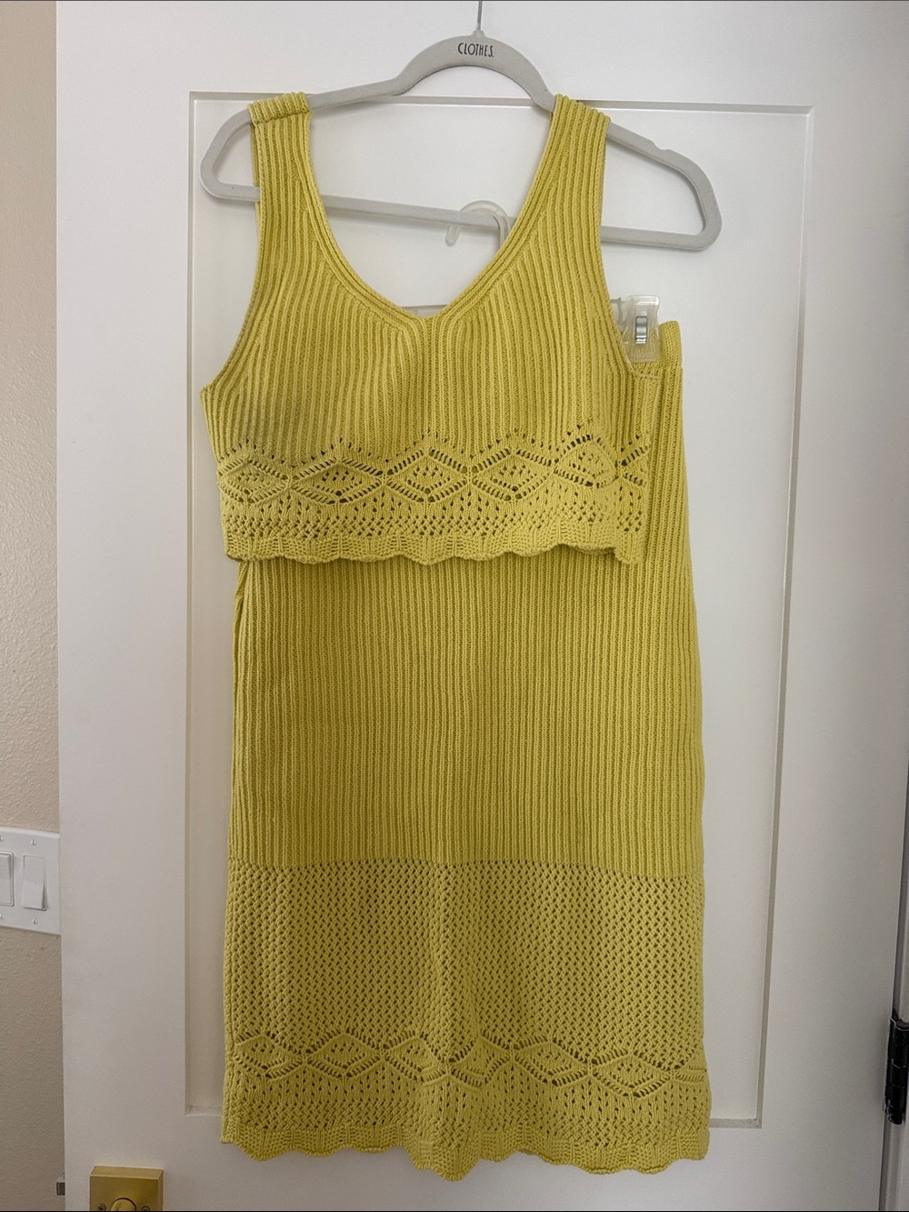 House of Harlow 1960 Yellow Knit V-Neck Midi Dress